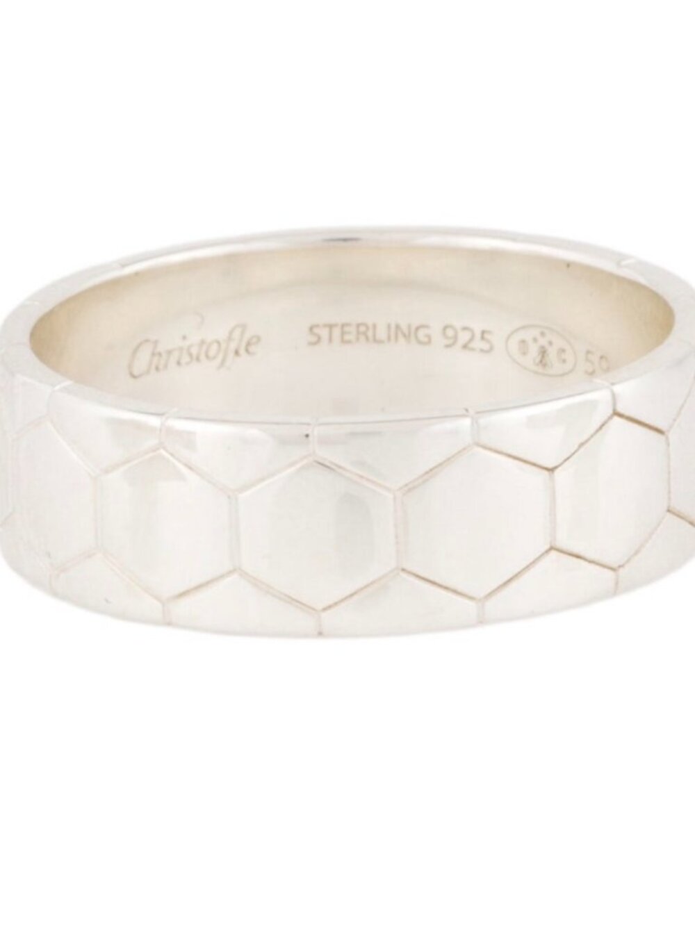 CHRISTOFLE STERLING SILVER 925 CDOE ROYALE BAND RING - Picture 7 of 10